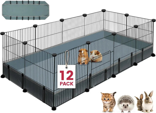 Small Animal Playpen With Waterproof Mat 12 Panels