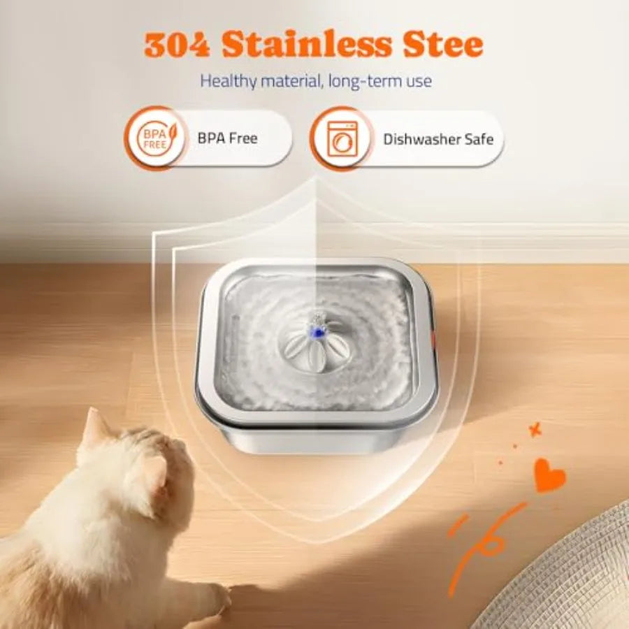 Cat Water Fountain Automatic Pet Dispenser With LCD Display