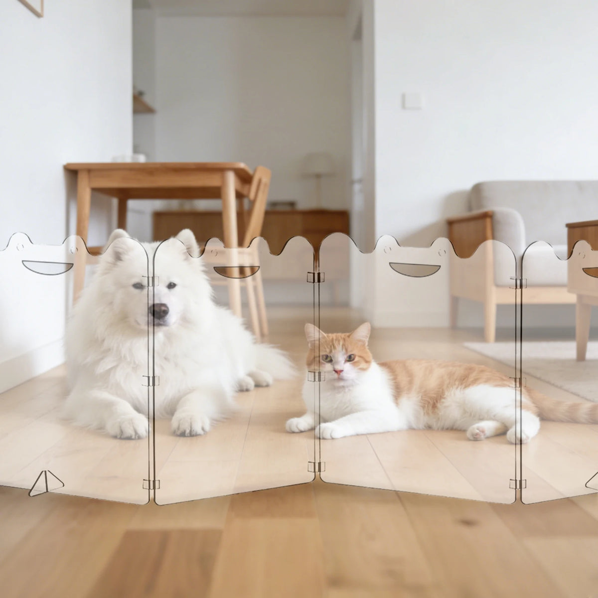 Foldable Acrylic Pet Gate For Stairs And Rooms Clear Barrier