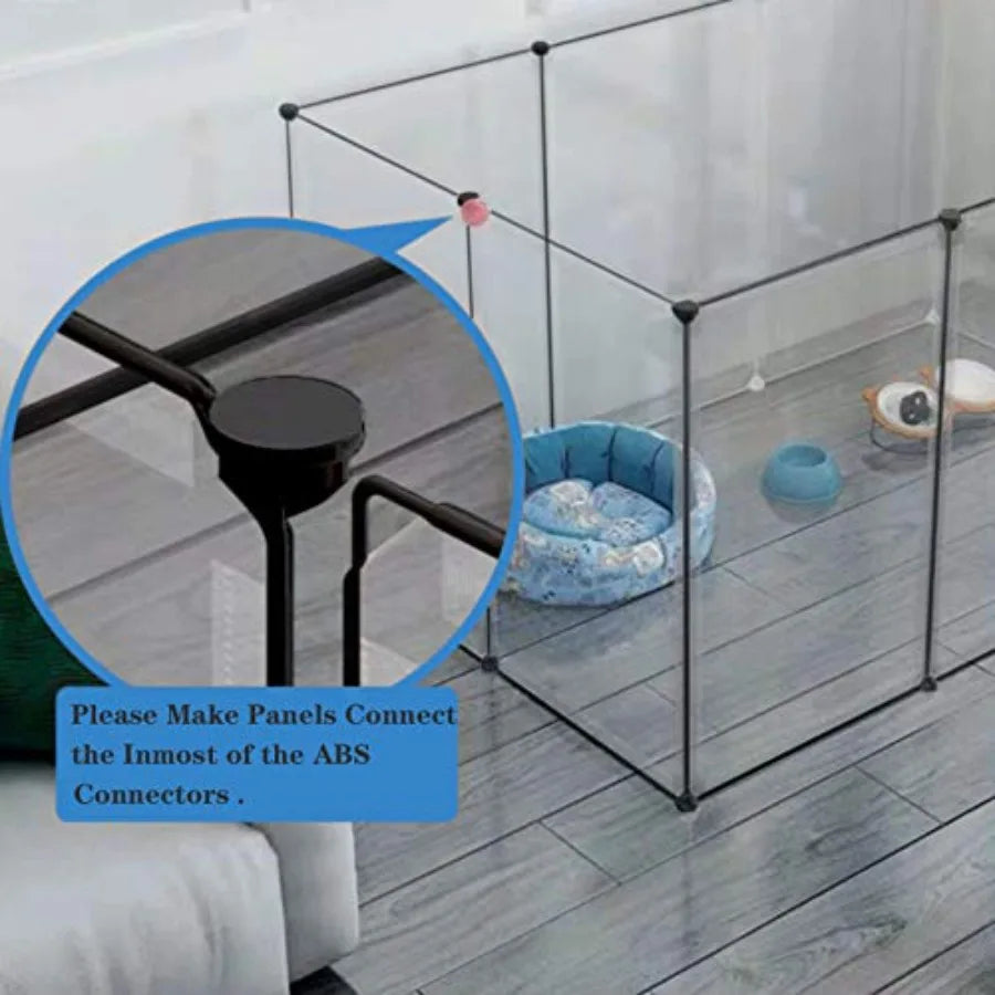Clear Acrylic Pet Playpen For Dogs And Small Animals Indoor Portable Fence