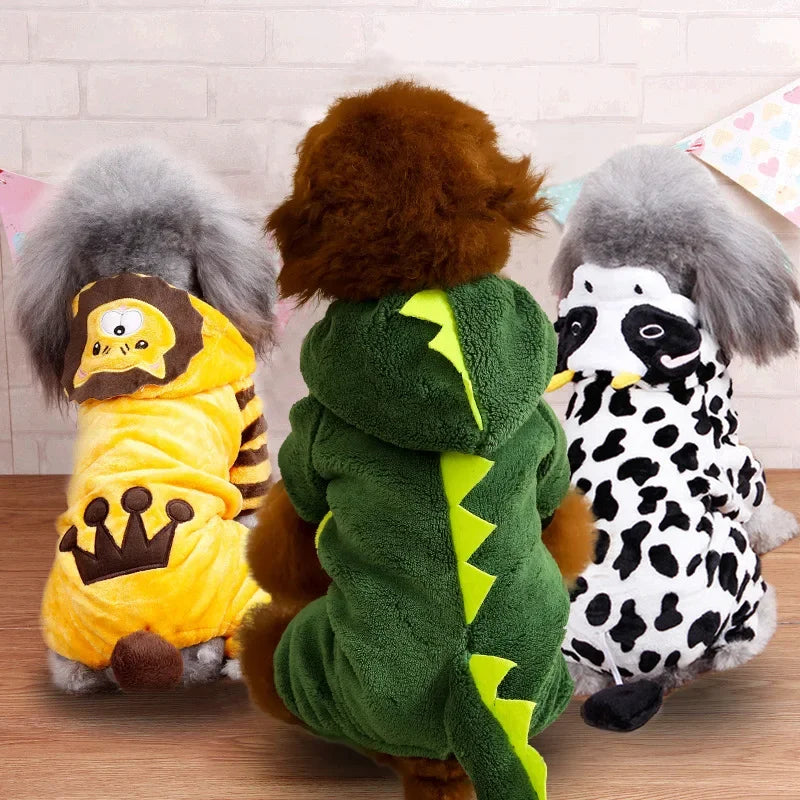 Soft Fleece Dog Clothes Jumpsuits Pet Coat Hoodie For All Seasons
