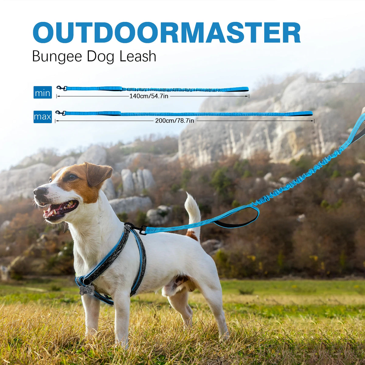 Heavy Duty Bungee Dog Leash With Shock Absorption Padded Handles