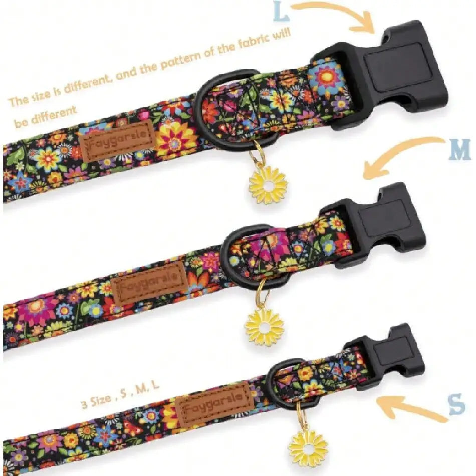 Floral Dog Collar For Girls And Female Dogs Soft Flower