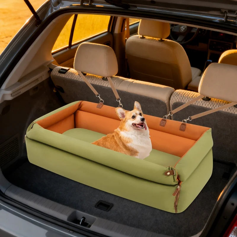Foldable Travel Pet Car Seat Bed With Anti Slip Comfort Nest Dual Use