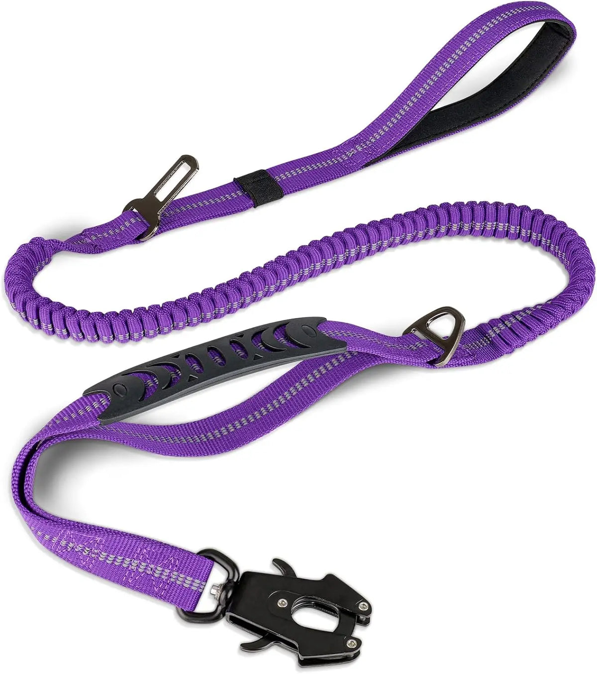 Reflective Shock Absorbing Pet Leash With Car Seatbelt No Pull