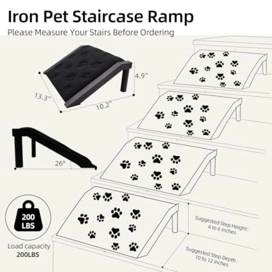 Dog Ramp For Stairs Non Slip 200 Pound Capacity Frame
