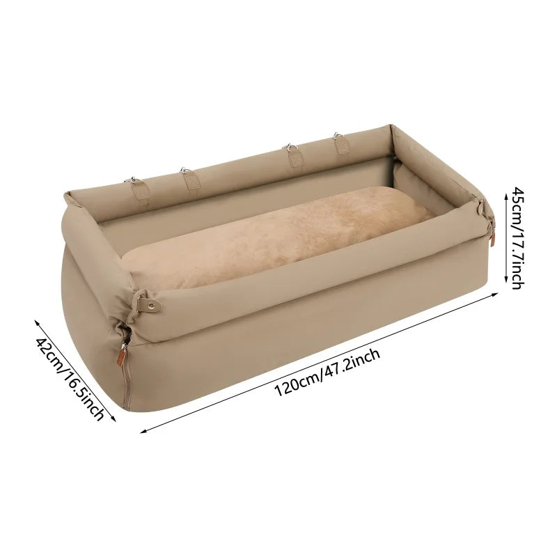 Foldable Travel Pet Car Seat Bed With Anti Slip Comfort Nest Dual Use