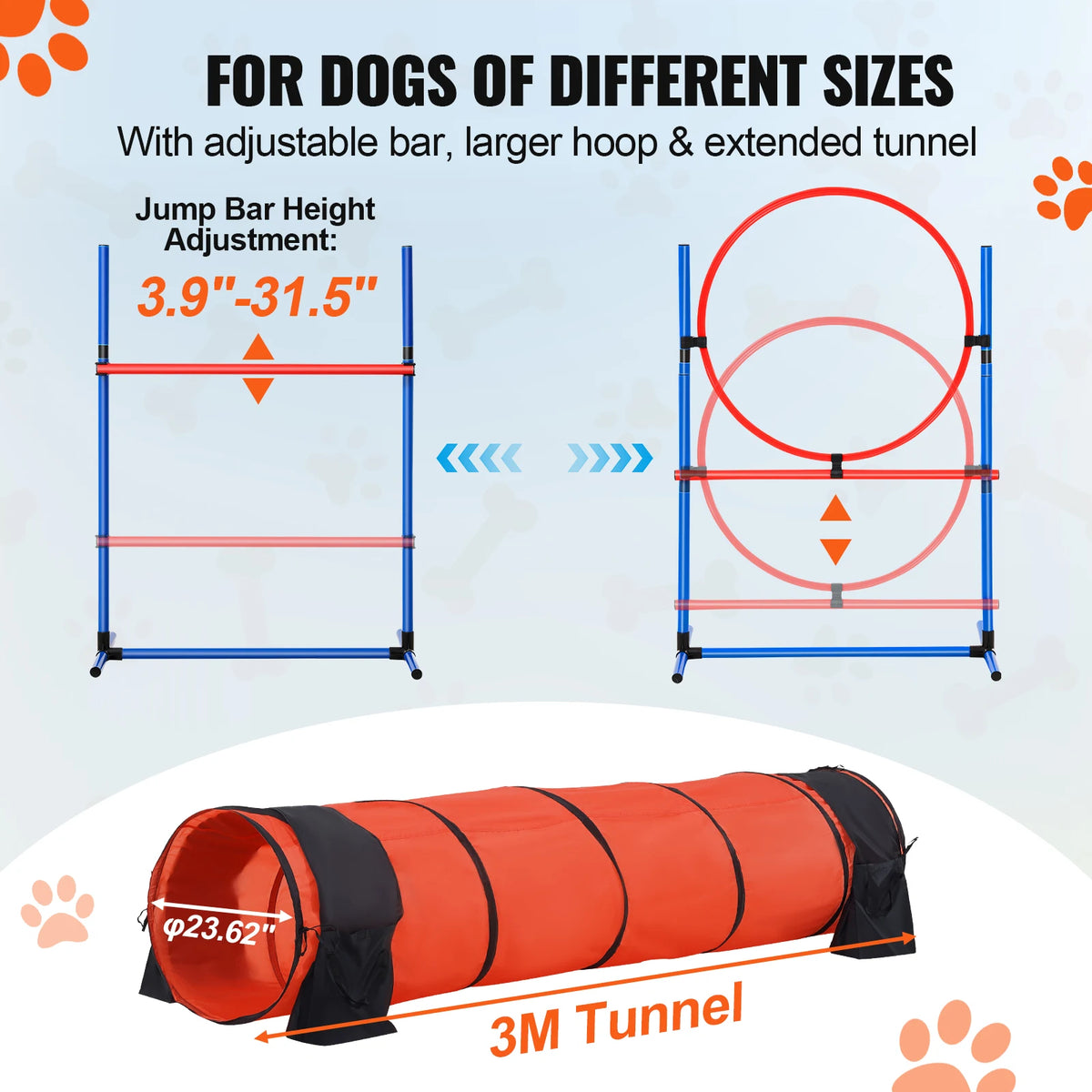 Dog Agility Training Equipment Set With Adjustable Hurdles