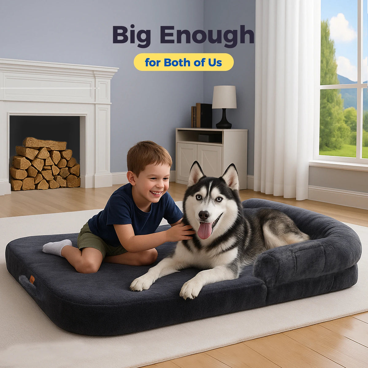 PAWZ Road Foldable Dog Bed For Large Dogs Plush Washable