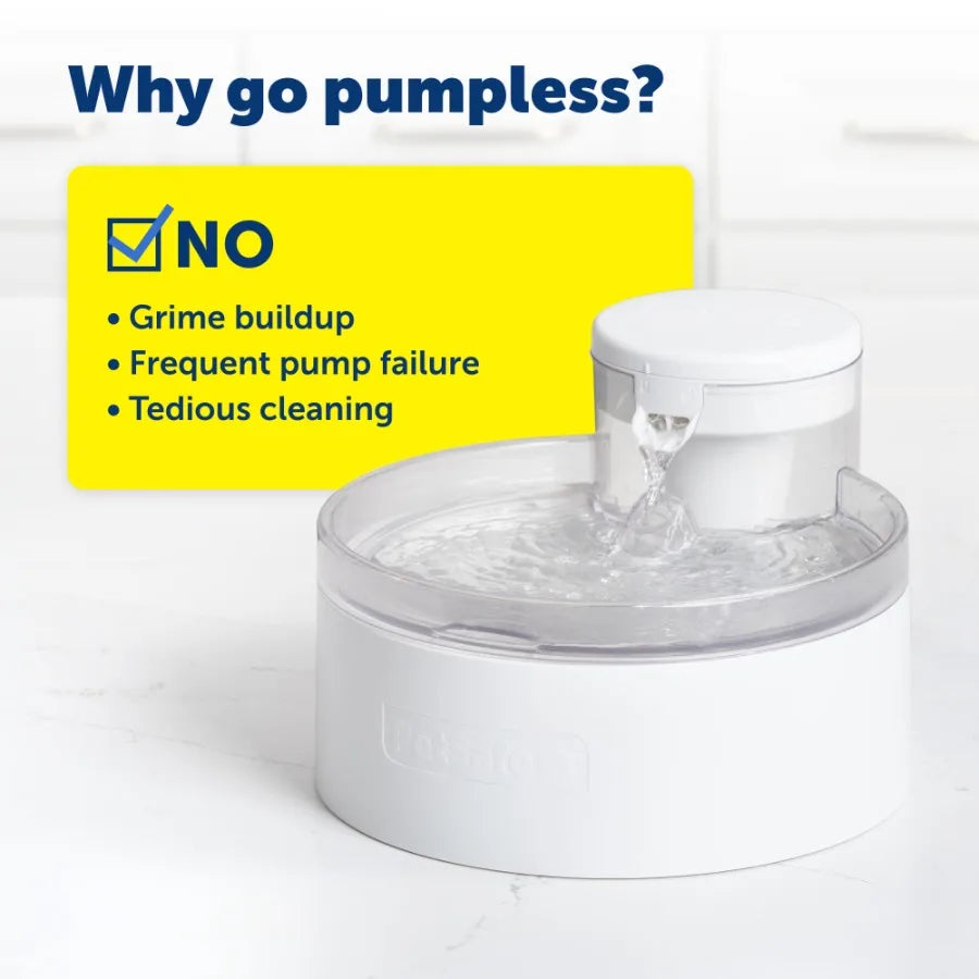 Pumpless 128 Oz Dog Water Fountain Dishwasher Safe Easy Assembly
