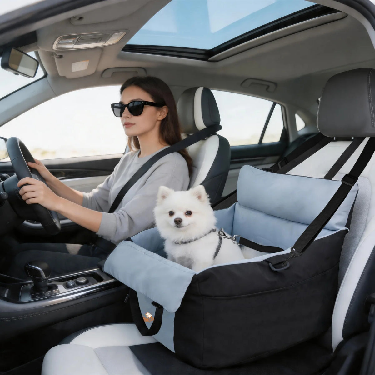 BINGOPAW Dog Car Seat Booster With Safety Belt For Travel