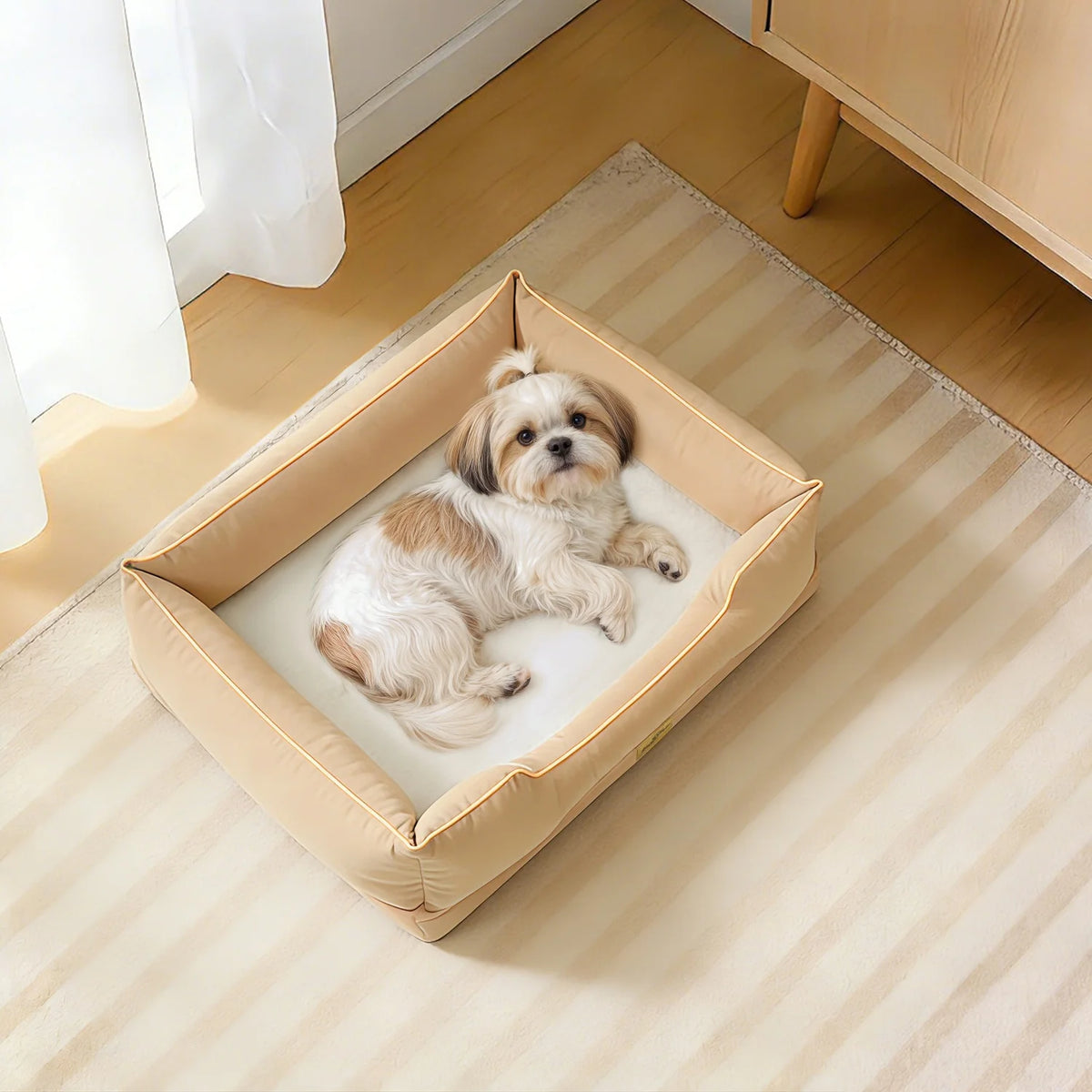 BINGOPAW Orthopedic Dog Bed With Bolster Washable Cover