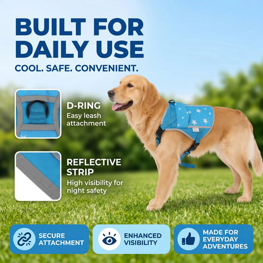 Dog Cooling Vest Harness Jacket For Outdoor Walking And Camping