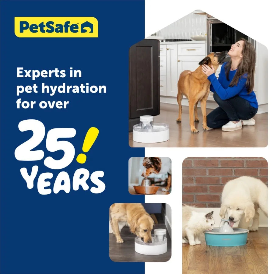 Pumpless 128 Oz Dog Water Fountain Dishwasher Safe Easy Assembly