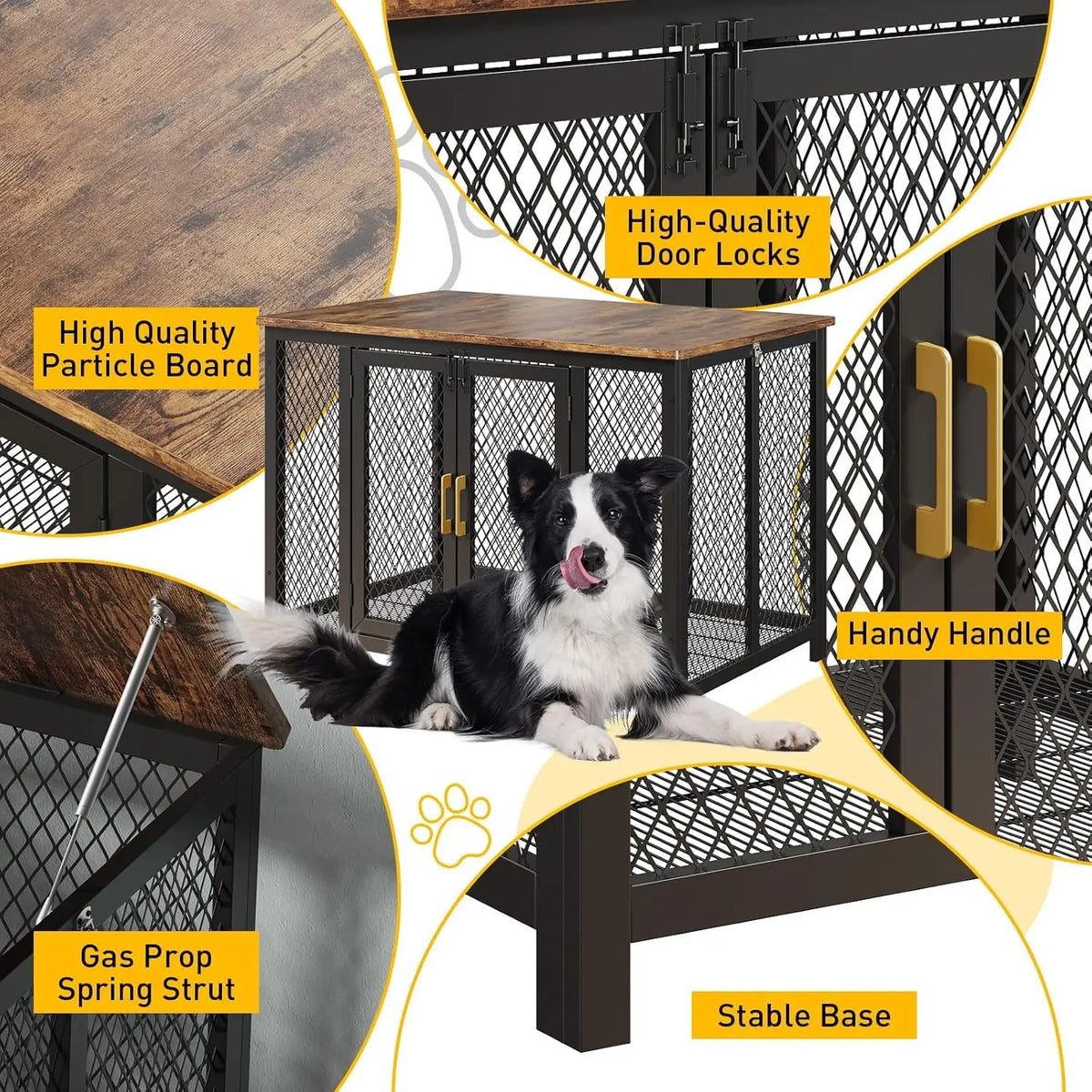 HiMISS Heavy Duty Dog Crate Furniture With Double Doors