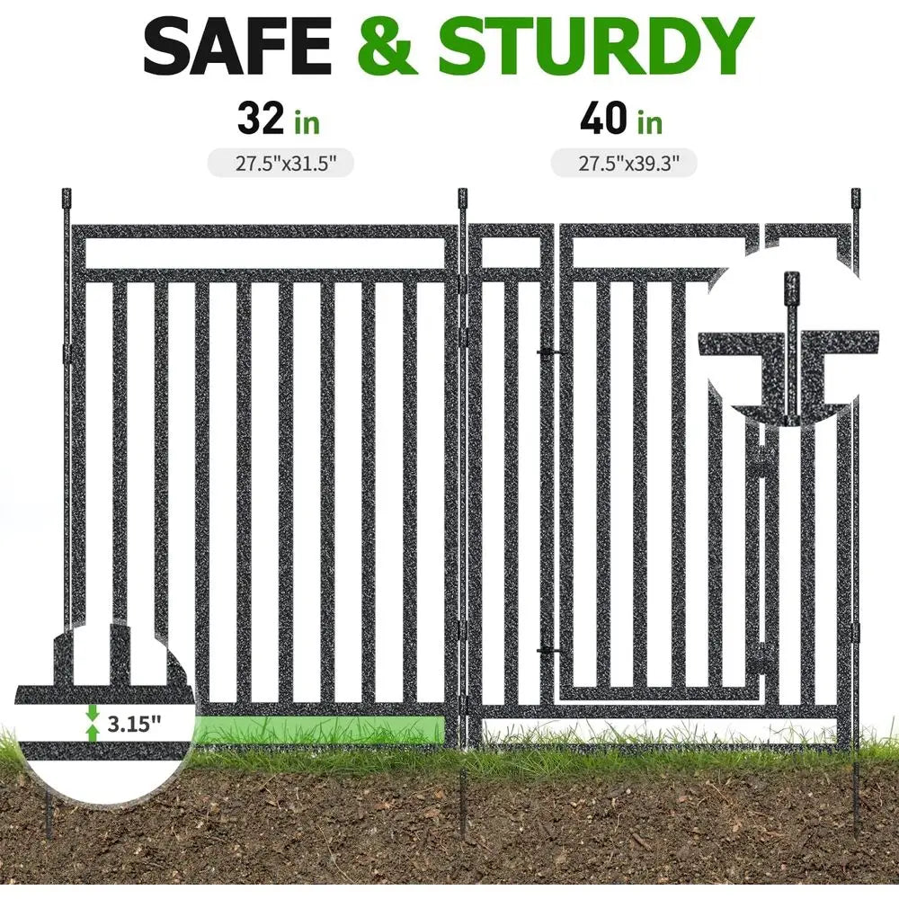 Durable Yard Fence System With 14 Panels And 2 Gates
