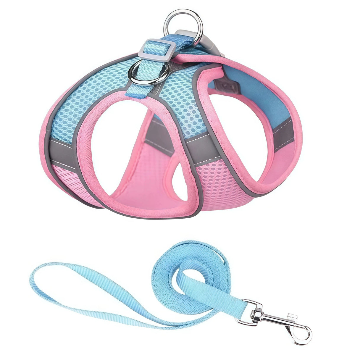 Reflective Adjustable Dog Harness And Leash Set For Outdoor Walking
