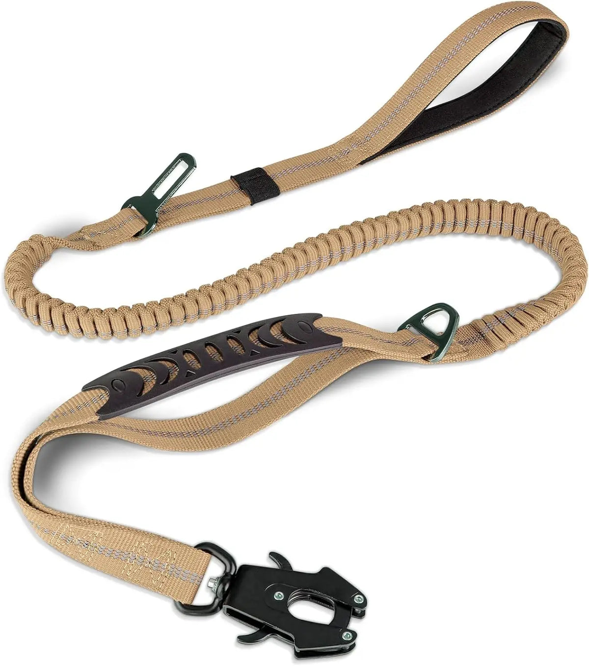 Reflective Shock Absorbing Pet Leash With Car Seatbelt No Pull
