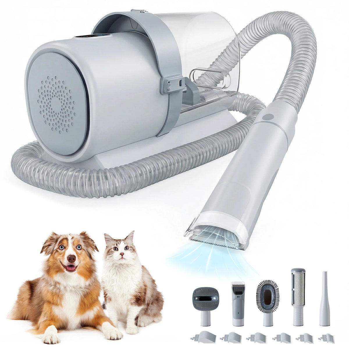 Pet Grooming Vacuum Kit Cordless Low Noise Clippers