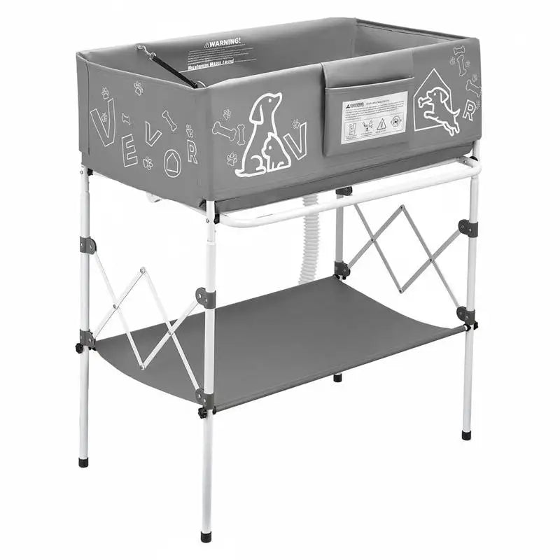 Dog Elevated Bath Tub And Grooming Station With Drain Hose