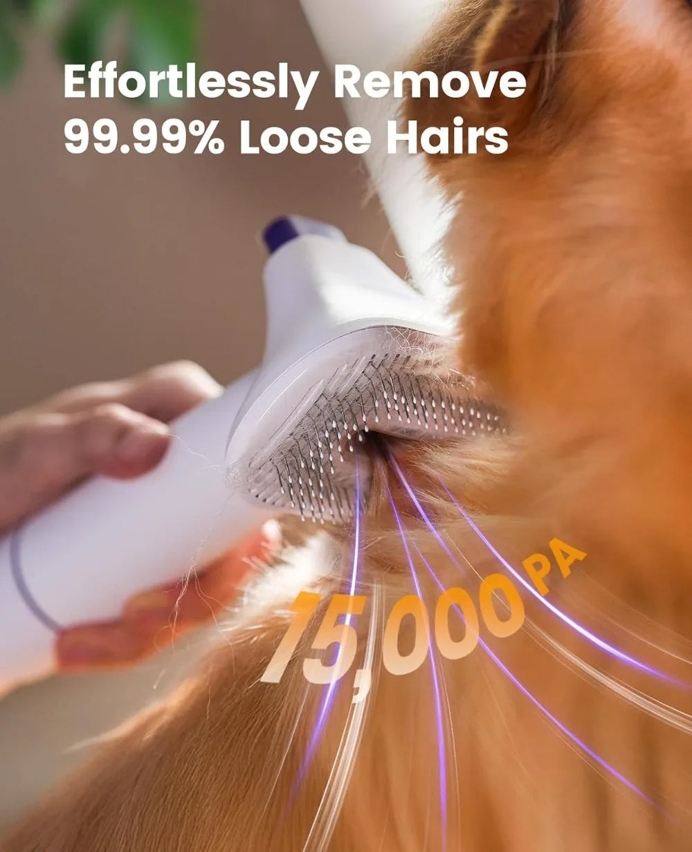 Pet Hair Vacuum Grooming Kit 15000Pa Suction Low Noise Dust Cup For Home