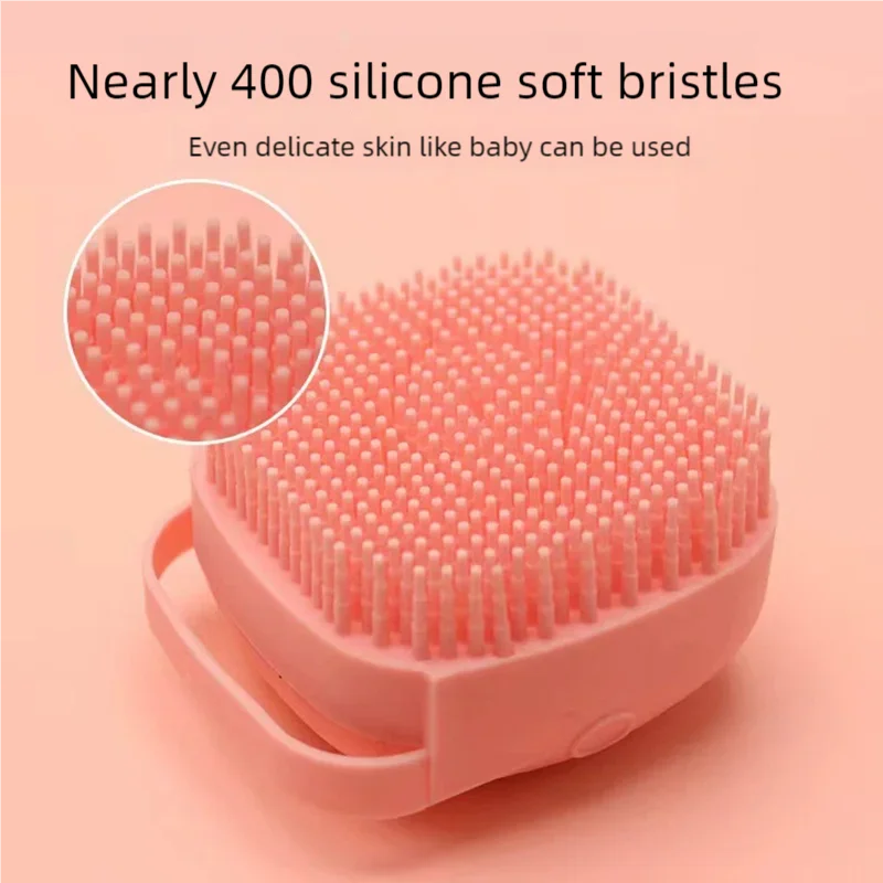 Dog Bathing Brush Shampoo Dispenser With Silicone Bristles Pet Massage