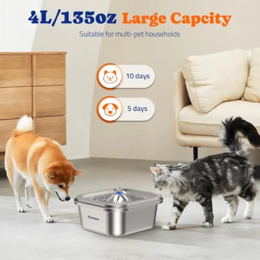 Cat Water Fountain Automatic Pet Dispenser With LCD Display
