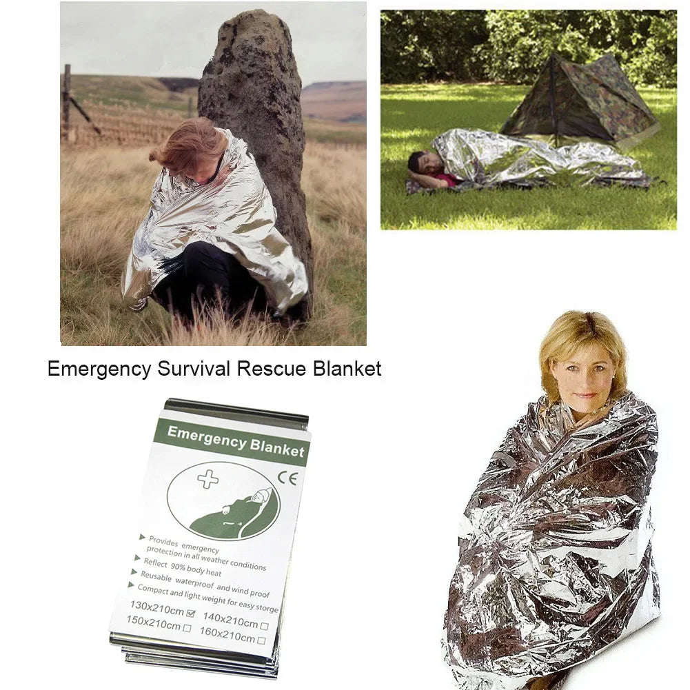 Emergency Survival Blanket Outdoor First Aid Rescue Thermal PET Foil