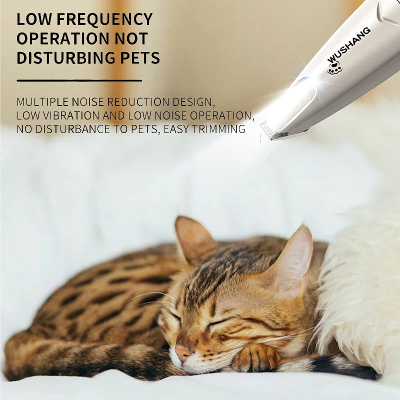 Dog Electric Groomer Trimmer With LED Light Waterproof Low Noise