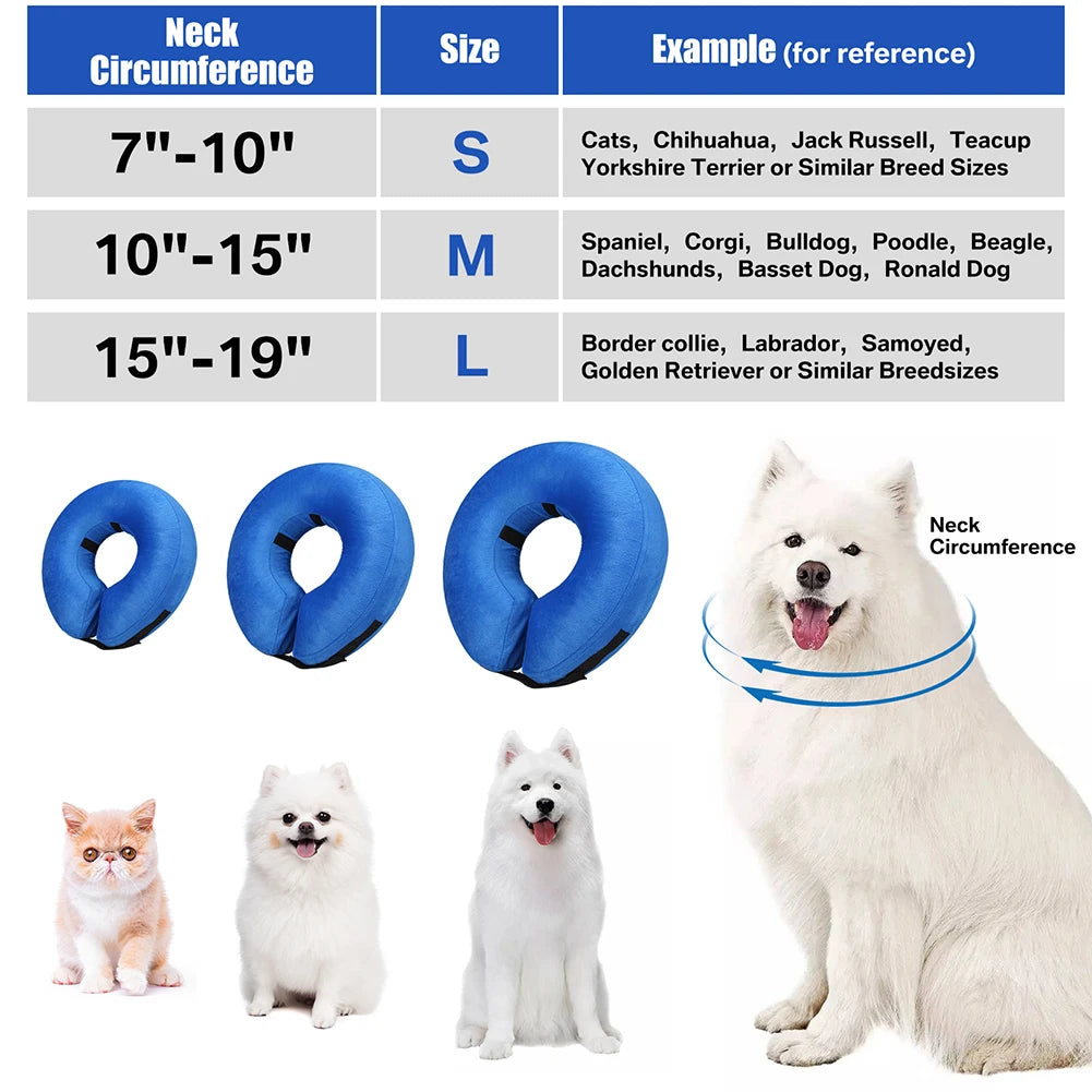 Inflatable Protective Dog and Cat Post Surgery Recovery Collar