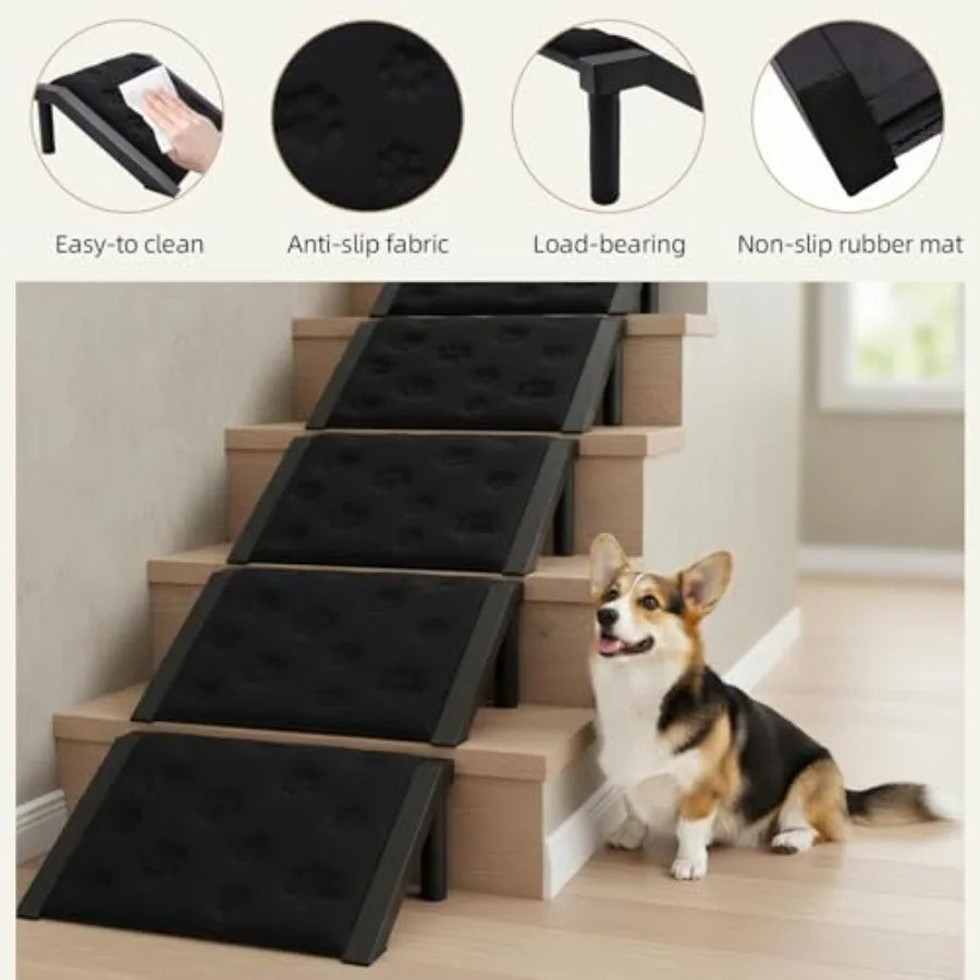Dog Ramp For Stairs Non Slip 200 Pound Capacity Frame