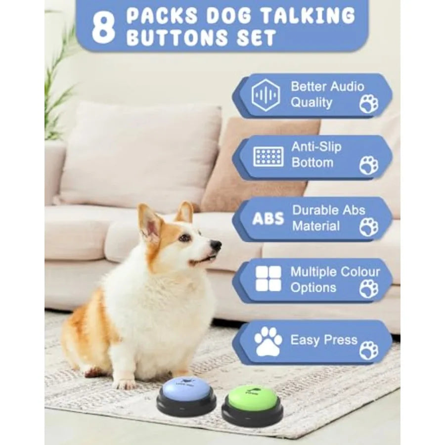 Talking Dog Buttons Kit 8 Recordable Voice Communication Set