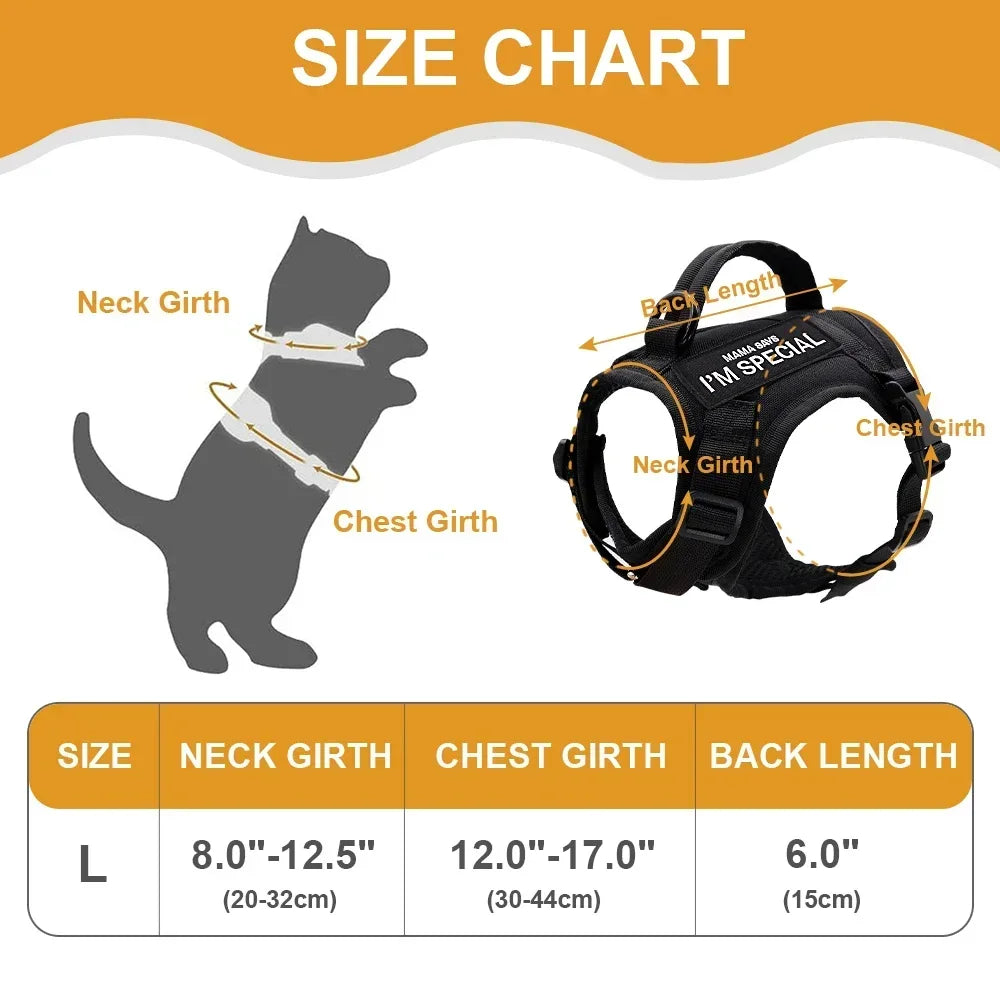 Nylon Cat Harness Vest With Handle Military Tactical Design