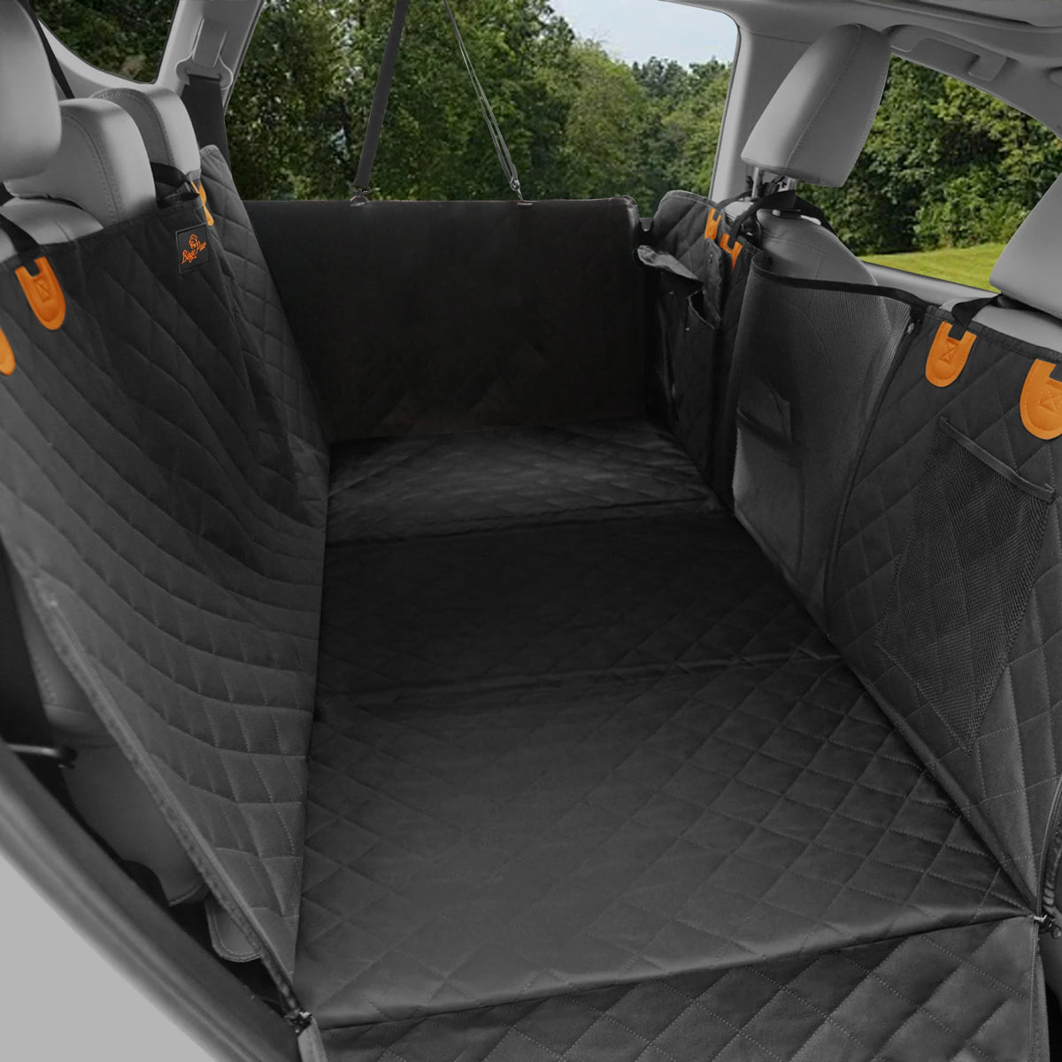 Borwart Waterproof Back Seat Extender Dog Car Hammock With Mesh