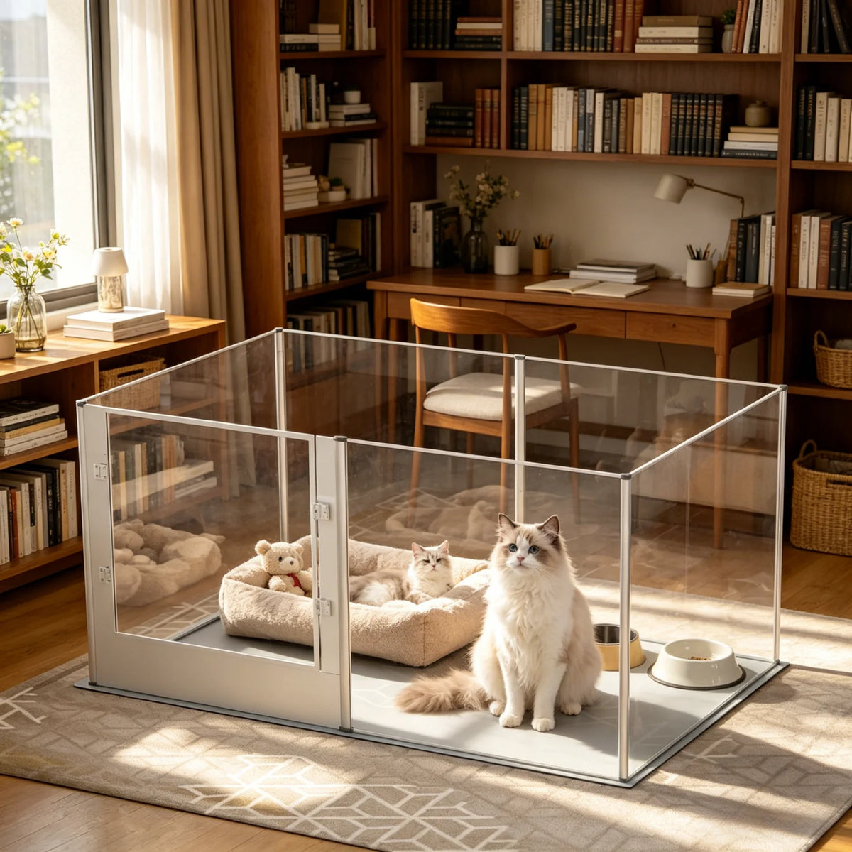 BINGOPAW Acrylic Dog Playpen Fence for Indoor Kennels