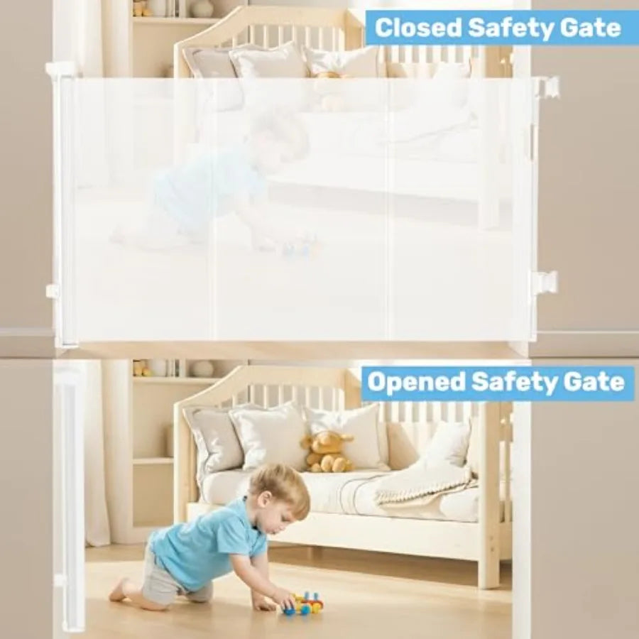 Retractable Mesh Baby Gate For Stairs And Doorways Indoor Outdoor
