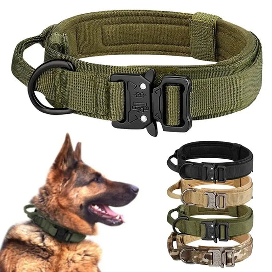 Outdoor Tactical Nylon Dog Collar With Metal Buckle Breathable