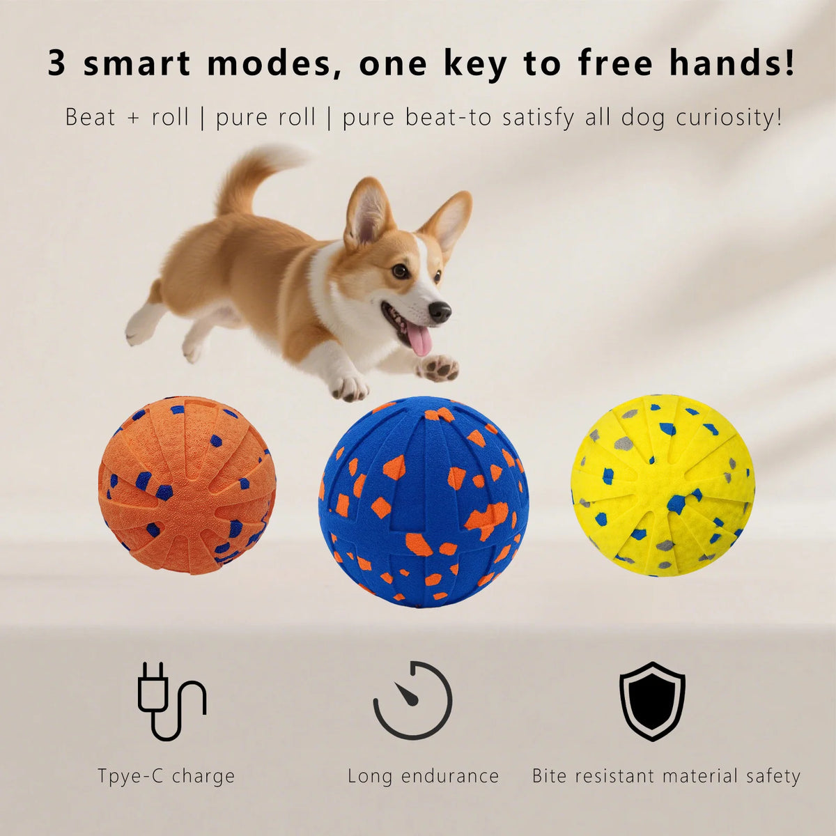 Booteely Interactive Dog Ball Electric Automatic Vibrating Foam Toy