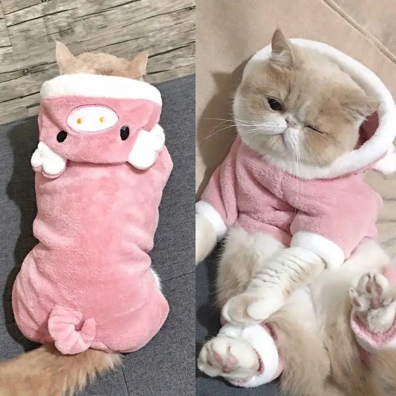 Soft Fleece Dog Clothes Jumpsuits Pet Coat Hoodie For All Seasons